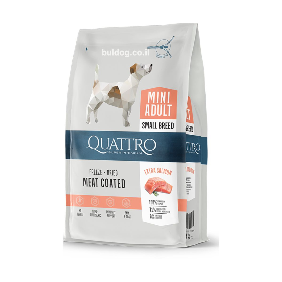 קוואטרו לכלב בוגר מיני סלמון 7 קג Quattro Adult Mini Extra Salmon