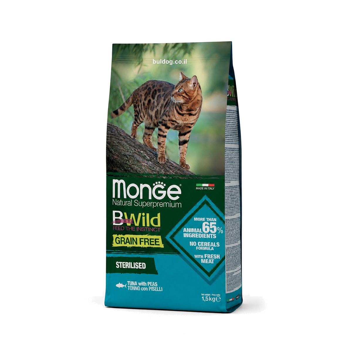 מונג bwild חתול בוגר מסורס ומעוקרת טונה ואפונה ללא דגנים 1 5 קג תמונת מוצר 2026