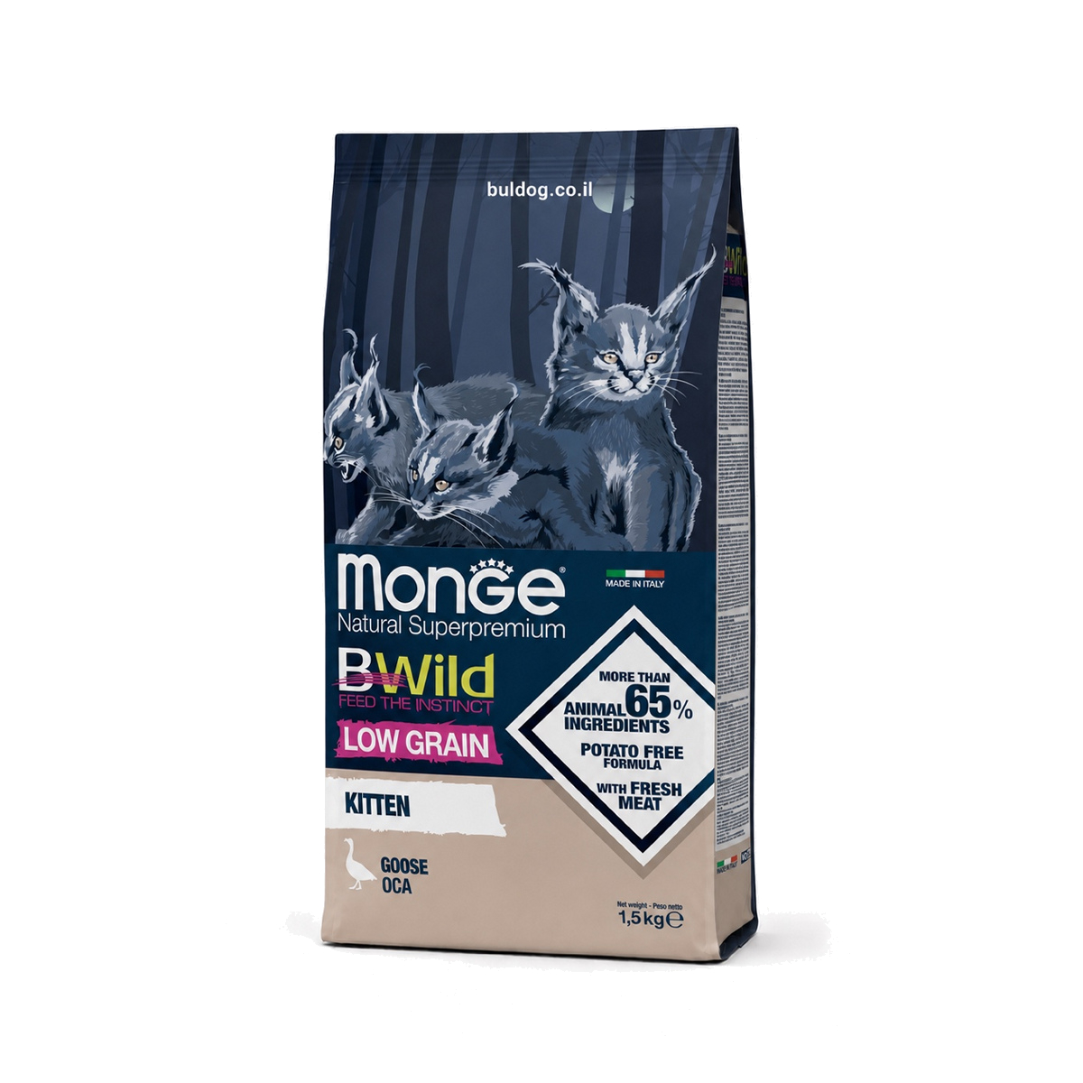 מונג bwild חתול גור אווז מופחת דגנים 1 5 קג תמונת מוצר 2026