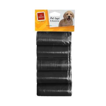 גלילי שקיות איסוף לכלבים מארז 10 יח שחור