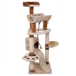 מתקן גירוד ענק לחתולים צבע חום בז