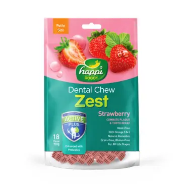 חטיף דנטלי לכלב בטעם תות שדה