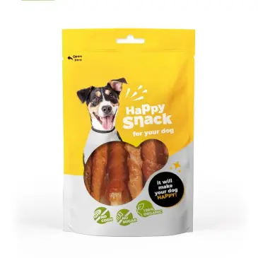 חטיף לכלב מקלוני עור בציפוי עוף פריך