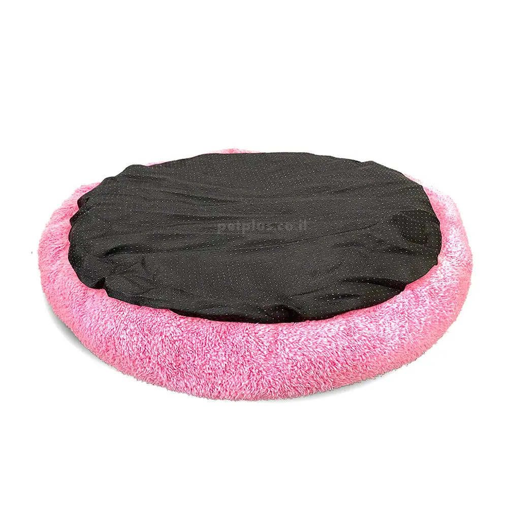 מיטה עגולה פרוותית ורודה צד תחתון