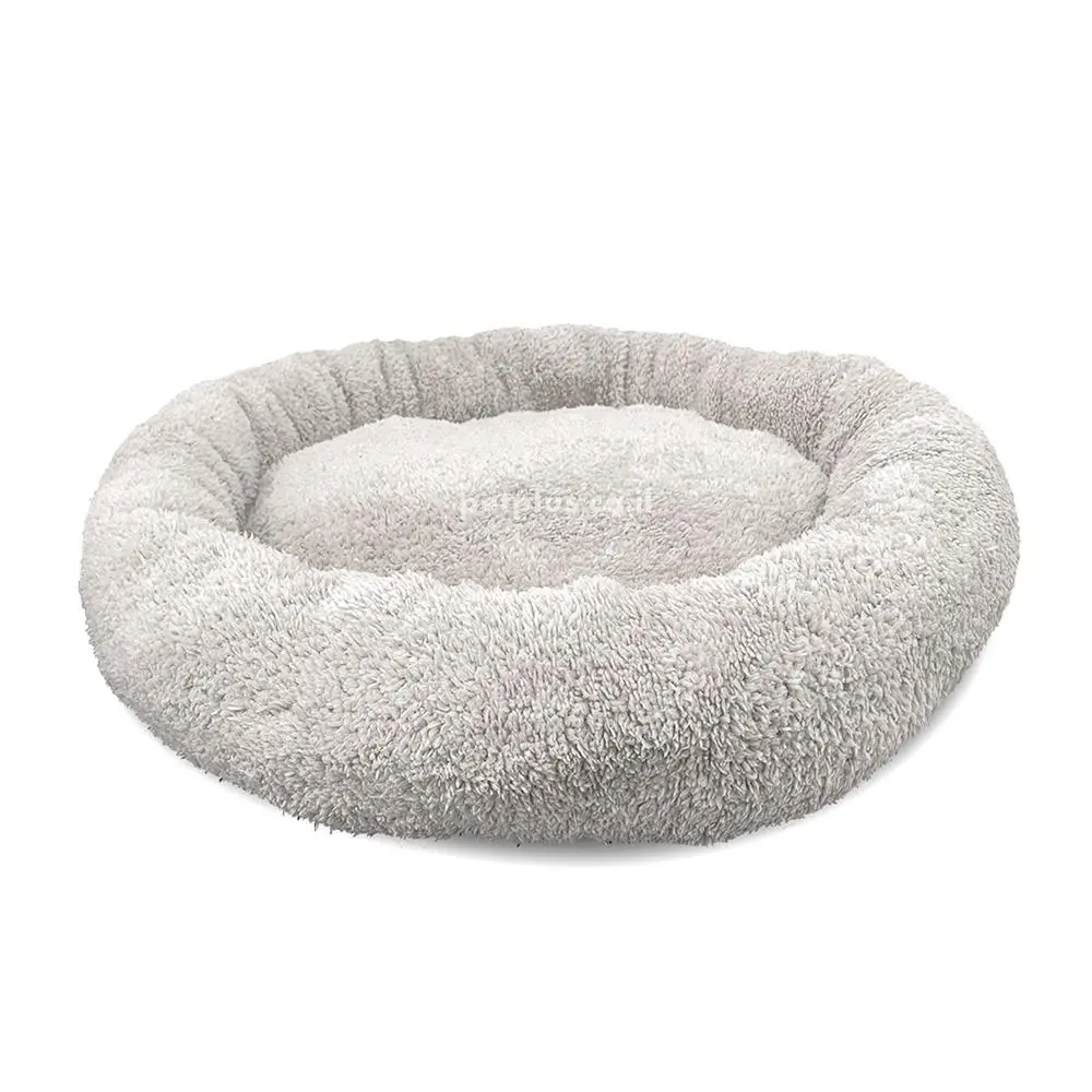 מיטה עגולה פרוותית צבע אפור