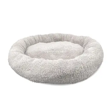 מיטה עגולה פרוותית צבע אפורה