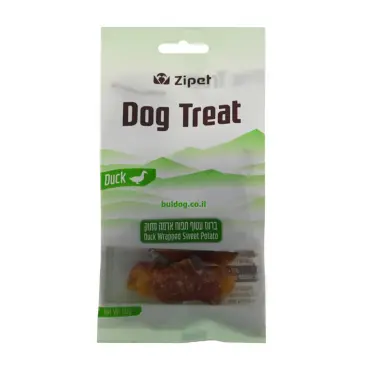 חטיף לכלב ברווז עטוף תפוח אדמה מתוק