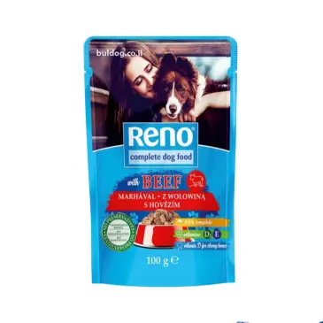 פאוץ רינו לכלב בטעם בקר 100 גרם