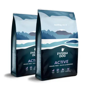 מבצע 2 שקים פרימה דוג אקטיב ברווז והרינג