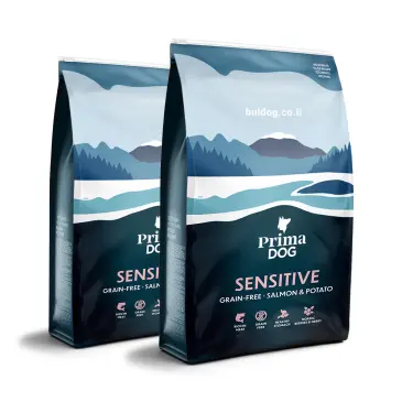 מבצע 2 שקים פרימה דוג סנסטיב סלמון