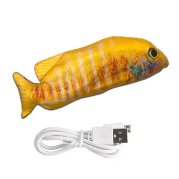 צעצוע לחתולים דג זז צהוב