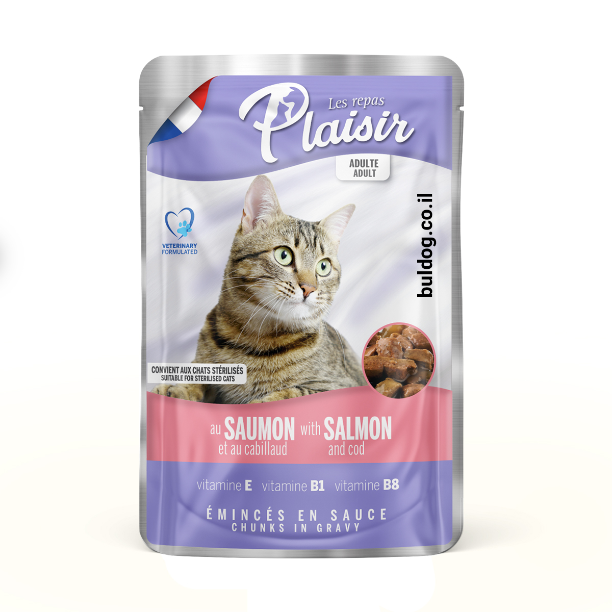 פלזיר פאוץ לחתולים 100 דג סלמון