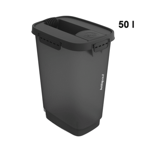דלי אחסון קודי שחור 50 ליטר