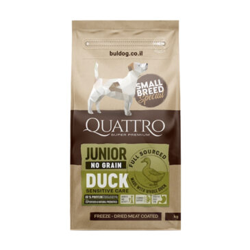 אוכל לכלבים קוואטרו לגורים ברווז ג׳וניור