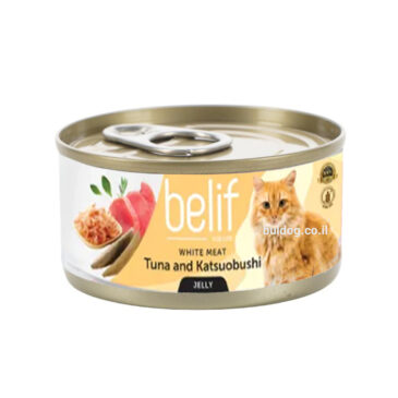 Belif מעדן טונה ופתיתי בוניטו בג'לי 80 גרם לחתול