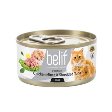 Belif מעדן עוף טחון וטונה בג'לי 80 גרם לחתול