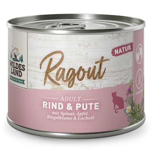 ווילדס לנד Ragout בקר והודו עם תרד לחתול 180 גרם