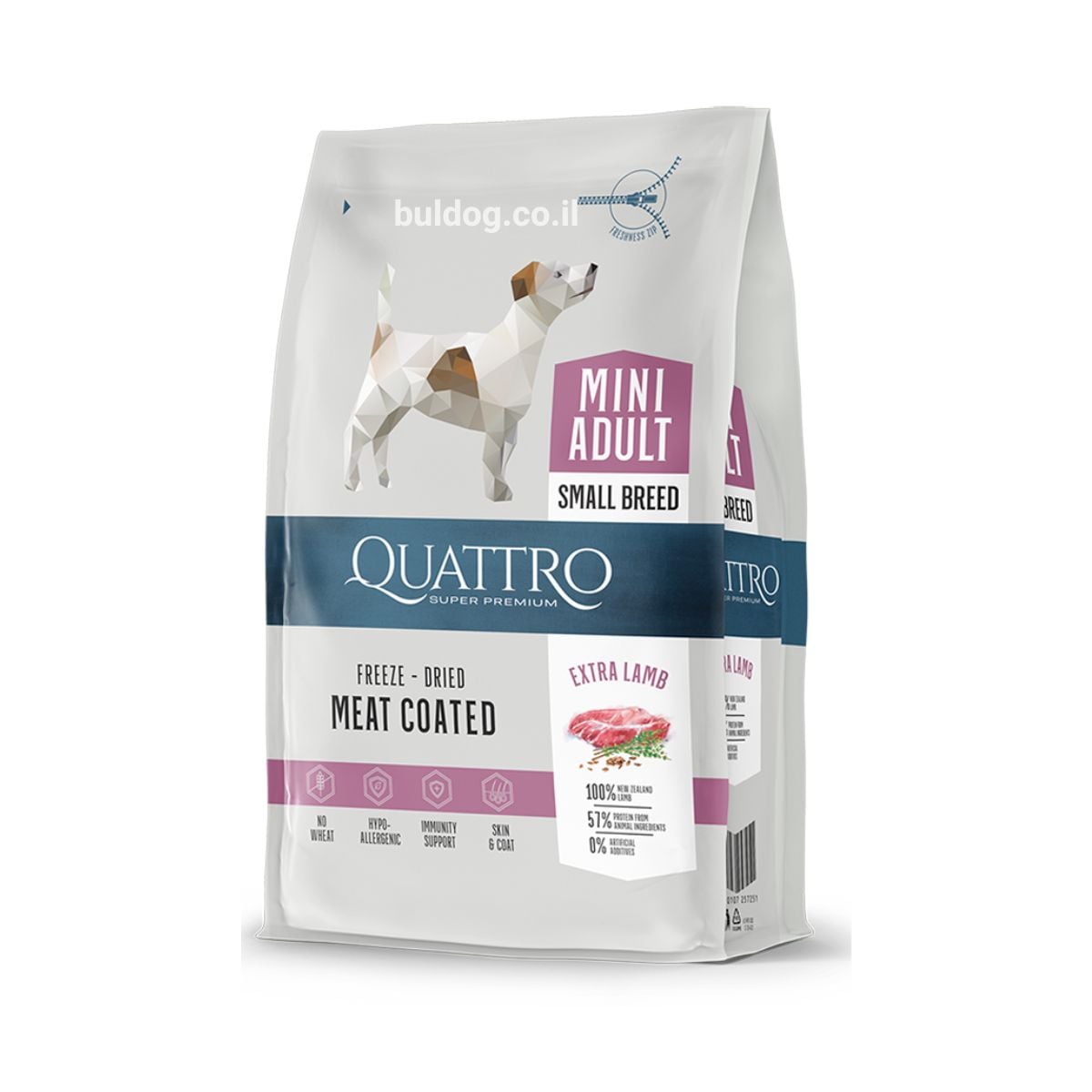 קוואטרו אקסטרה בוגר גזע קטן – כבש 1.5 ק״ג Quattro Mini Adult Extra Lamb
