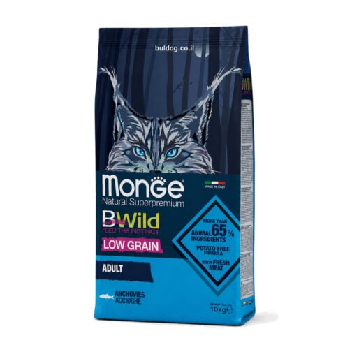 מונג bwild חתול בוגר אנשובי מופחת דגנים 10 קג תמונת מוצר 2026