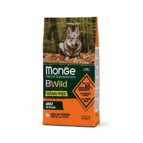 מונג bwild כלב בוגר ברווז ותפוחי אדמה ללא דגנים 2 5 קג תמונת מוצר 2026
